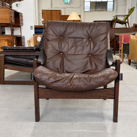 Torbjorn Afdal Dark Frame Leather Chair — view 3