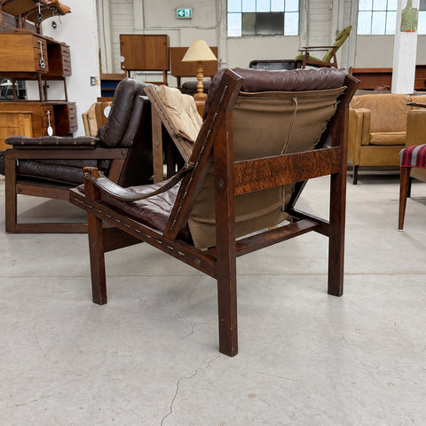Torbjorn Afdal Dark Frame Leather Chair — view 5