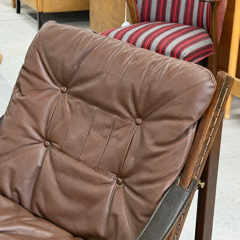 Torbjorn Afdal Dark Frame Leather Chair — view 8