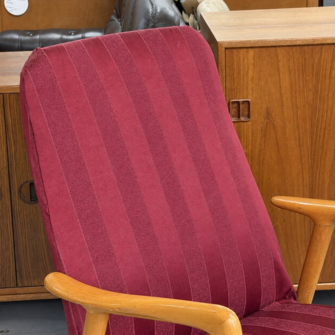 Alf Svensson Burgundy High-Back Chair — view 7