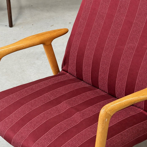 Alf Svensson Burgundy High-Back Chair — view 8