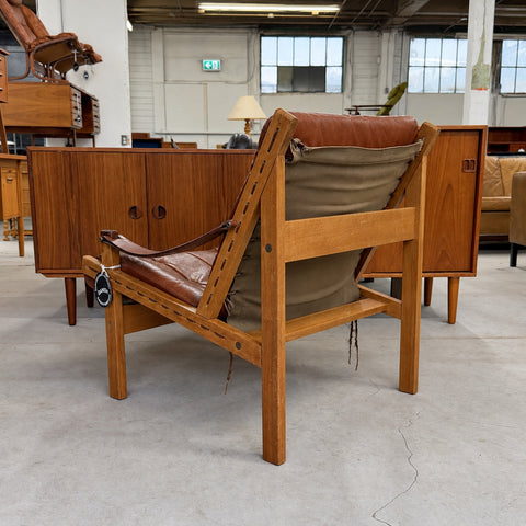 Torbjorn Afdal Oak Leather Chair — view 5