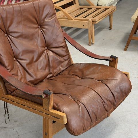 Torbjorn Afdal Oak Leather Chair — view 7