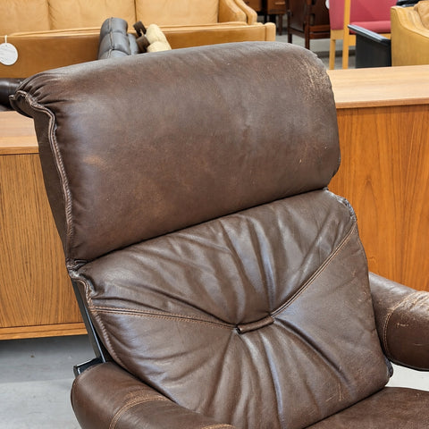Dark Leather Reclining Chair — view 7