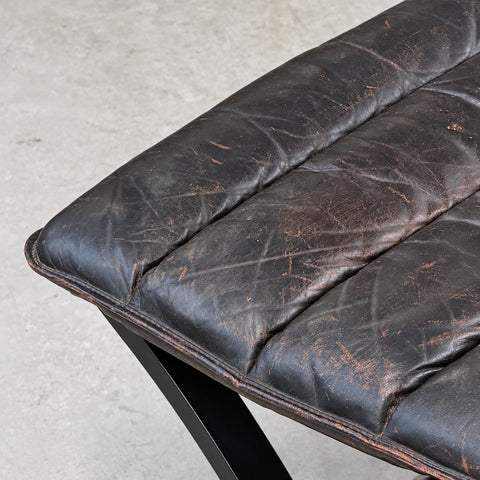 Black Leather Chair and Ottoman — view 12