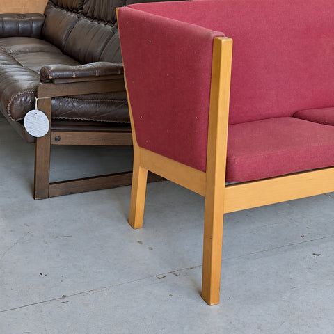 Red Upholstered Sofa — detail view