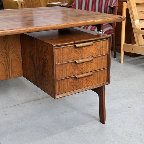 Omann Jun rosewood executive desk — drawer detail