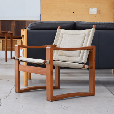 Teak safari lounge chair – view 1