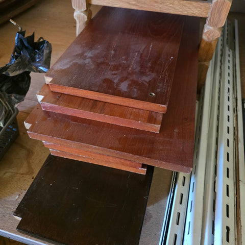 Vintage Danish three-bay Cado wall unit detail