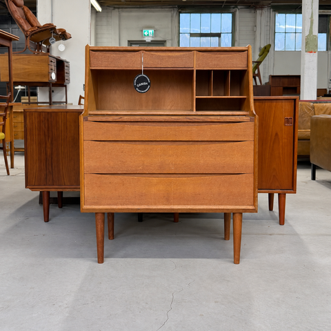 Vintage Danish Oak Bureau — Front view